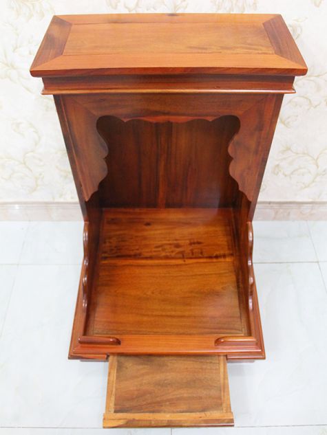 Bàn thờ ông địa gỗ tràm đơn giản OD24 - 48x48x68 (Ngang x Sâu x Cao)